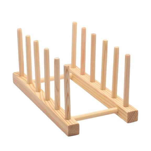 LAIQIEN Wooden Dish Rack Multi Tiers Kitchen Storage Shelf For Cups Plates Utensils