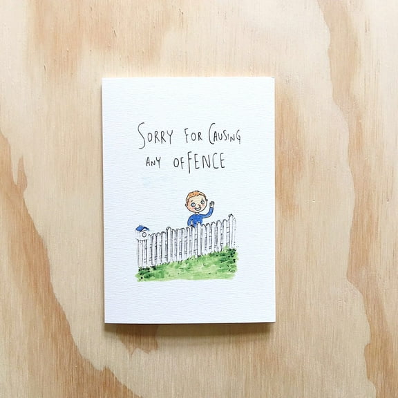 Sorry for Causing Any Offence Greeting Card – Humorous Character Design, Blank Inside with Envelope – Perfect for Apologies, Friendships, and Lighthearted Messages