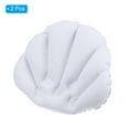 thumbnail image 3 of Uxcell Inflatable Bath Pillow with Suction Cups, Terry Cloth Covered Neck Support, White 2 Pack, 3 of 6