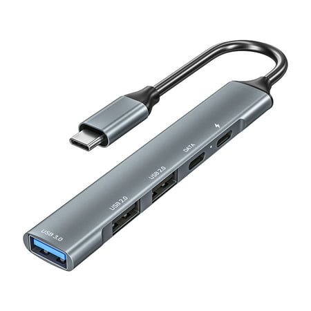 5 In 1 Gigabit Ethernet USB C Hub Multiport Adapter Power Delivery Data Transfer Features: 5 in 1 USB-C Hub: Extends a laptop’s USB-C into 5 ports (1-port USB 3. 0 data hub  2-port USB 3. 0 data hub  1 Gigabit Ethernet  1-port Power Delivery charging port ) can be in use simultaneously. USB C to Gigabit Ethernet: USB C docking station supports RJ45 1000M Ethernet Port  backwards compatible with 100Mbps/10Mbps RJ45 LAN. Gigabit Ethernet port ensures a more stable and faster wired network connection. Fast Power Delivery Charging: 65W power delivery charging port allows you to charge your computer  or other Type-C devices while transferring data. Transfer in Seconds: 1 USB 3.0 ports sync data at blazing speeds up to 5Gbps  up to 10x faster than USB 2.0，also backwards compatible with USB 2.0/1.1. Every port supports Hot Plug. Portable design: Plug and play  small size which is easy to put into your bag or pocket. Specifications: Material: Aluminum Alloy Color: Silver Size: (About) (LxWxH): 100*17.5*7.5mm/3.93*0.68*0.28inch Package Included: 1pc x Hub Note: 1. Due to the light and screen difference  the item s color may be slightly different from the pictures. 2. Please allow 0.5-2 cm differences due to manual measurement.