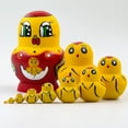 thumbnail image 2 of 10pcs Animal Pattern Wooden nesting toys Russian Nesting Dolls Matryoshka stacking dolls (Duck), 2 of 7