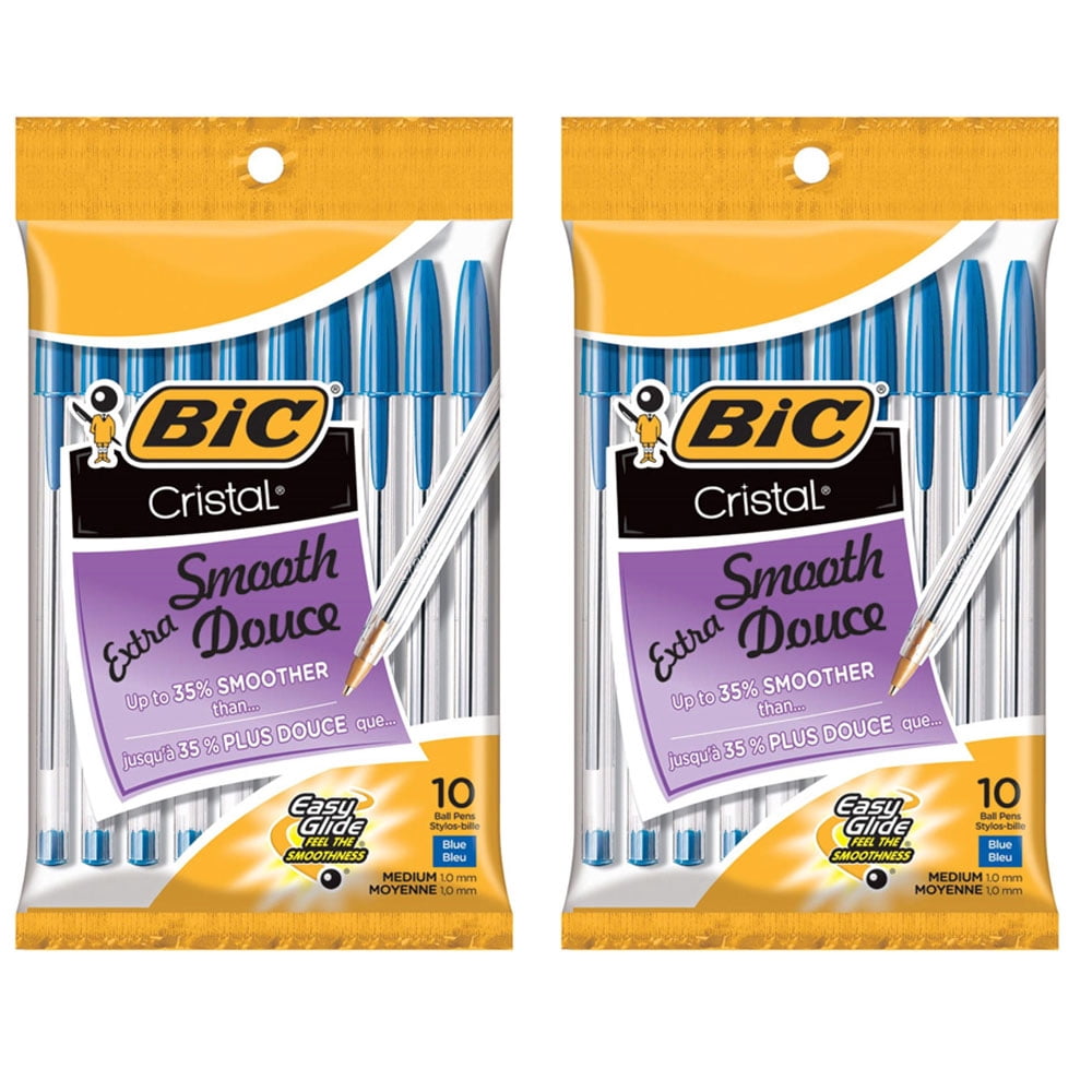 Pack of (2) Bic - Ball Pens - Cristal Medium Blue 10.00 ct
