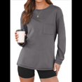 thumbnail image 3 of Tops de Larga para Mujer, Holgados, Bonitos, Gruesos, para Otoño e Invierno, Ropa de Crucero A Gris XXL, 3 of 9