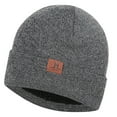 thumbnail image 1 of Beanie Hat Warm Unisex Solid Color Knit Cuffed Beanie Hat Watch Cap for Winter, 1 of 10