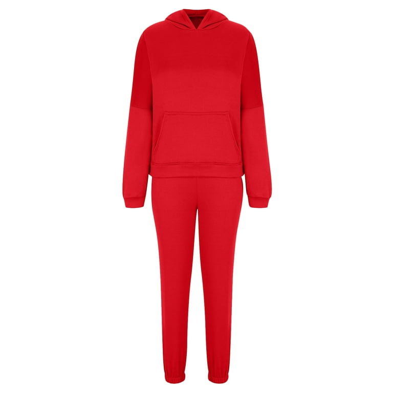 Women Jogger Outfit Matching Sweatsuits Long Sleeve Hooded Sweatshirt and  Sweatpants 2 Piece Sports Sets Tracksuit 