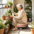 thumbnail image 2 of Gallickan Swivel-Wheel Low Stool, Home Plastic Casters Movable Seat, Compact Living Room Rolling Ottoman for Shoes, Foot Rest, 12.6x4.7in, 2 of 6