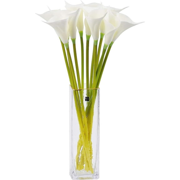 Artificial Calla Lily 12pcs 20 Inch Long Stem Arum Lily for Home Décor Centerpieces Wedding Bridal DIY Bouquet(White)