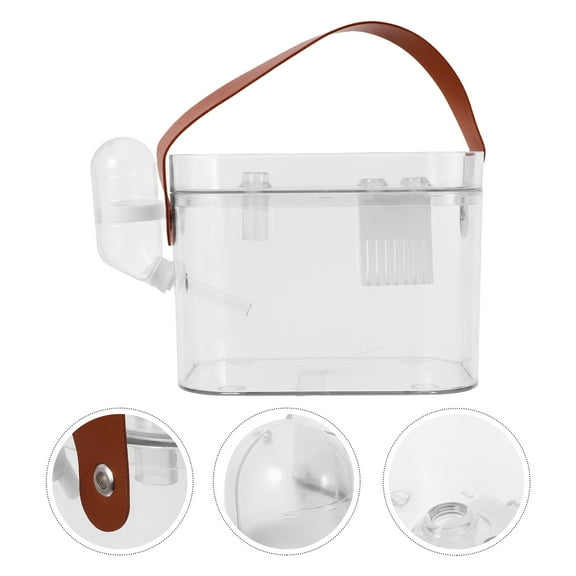 Hemoton Small Animal Carrier Bag With Water Bottle Portable Hamster Cage For Travel Clear Plastic Pet Cage For Guinea Pigs Guinea Pig Travel Cage