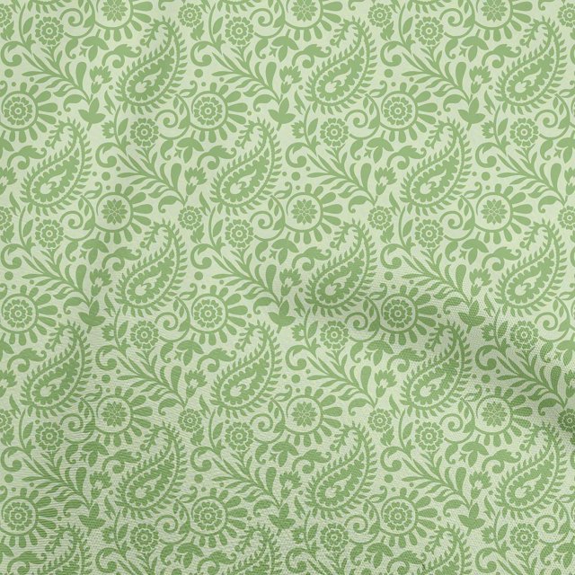 oneOone Polyester Spandex Mint Fabric Paisleys Craft Projects Decor Fabric Printed By The Yard 56 Inch Wide-MK
