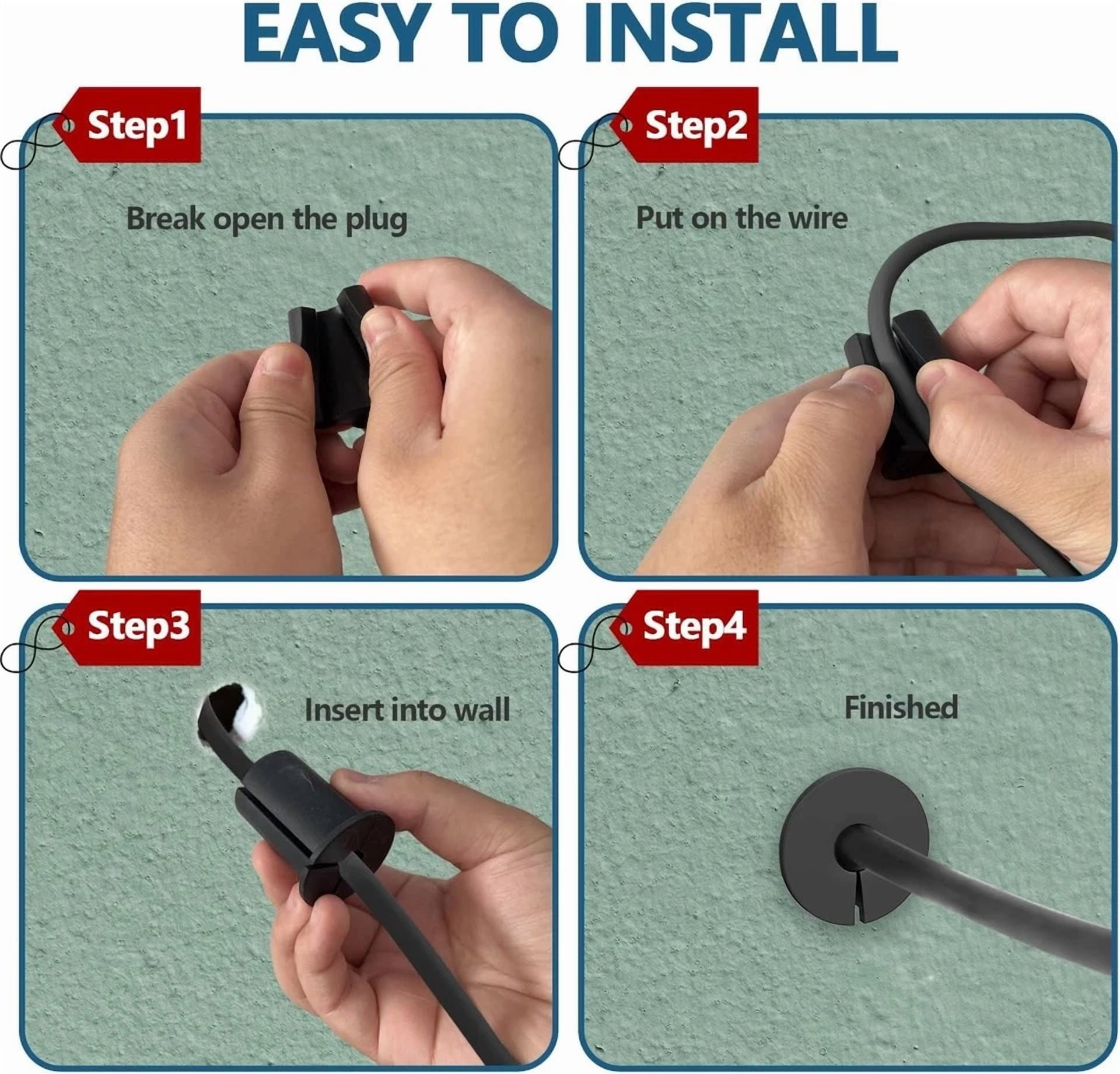 CIRCLE- Durable Starlink Wall Cable Pass-Through Grommets - Easy 3/4 Inch Installation