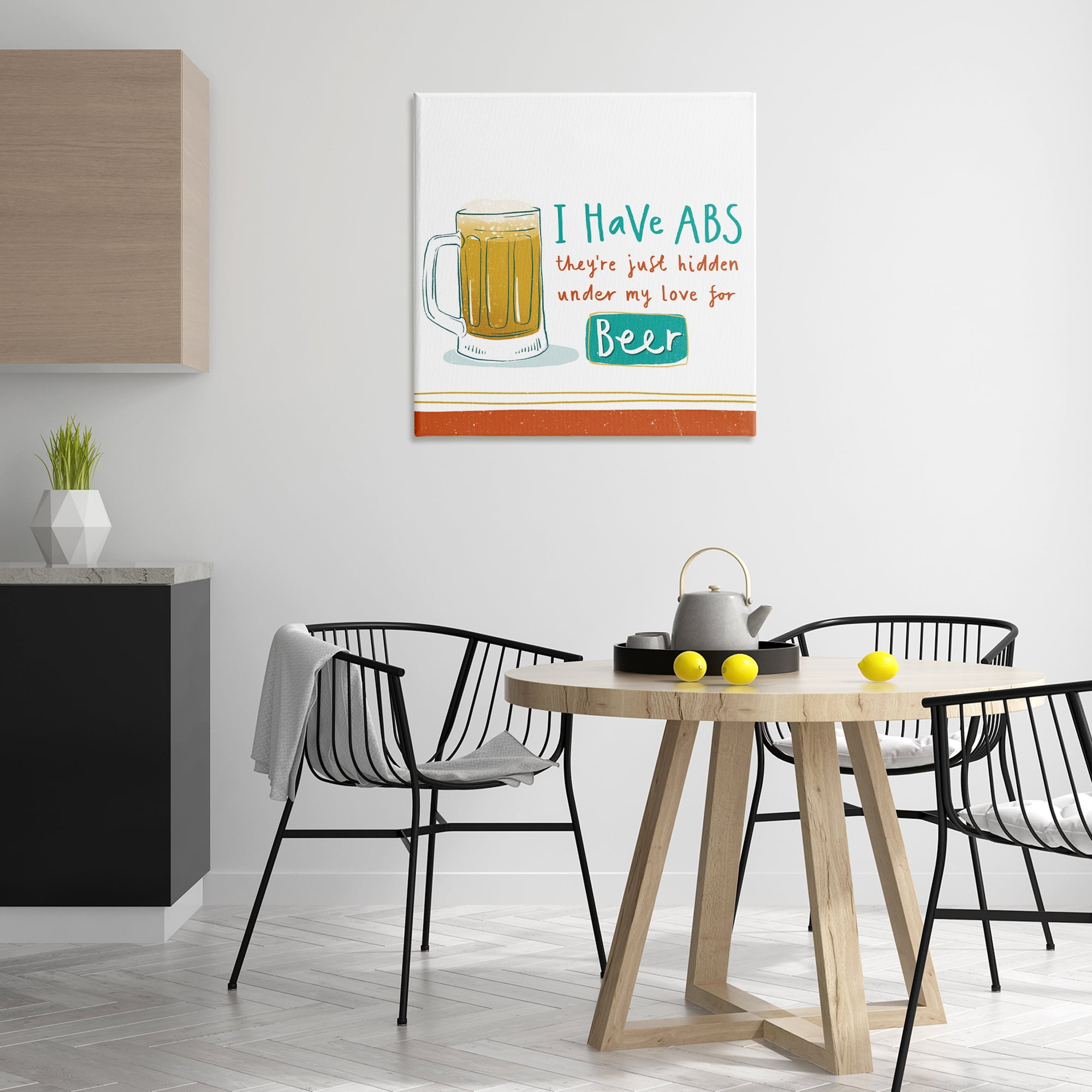 Stupell Industries Funny Beer Phrase Food & Beverage Painting Wrapped Canvas Art Print Wall Art, 30 x 30