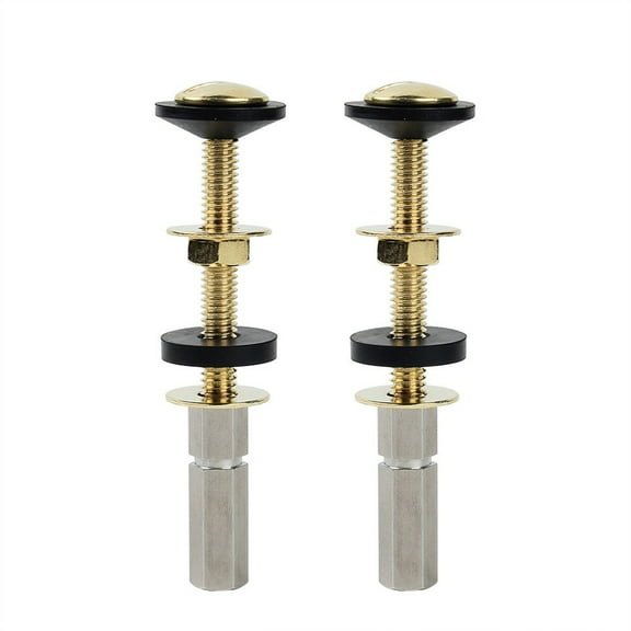 2PCS Toilet Tank to Bowl Bolts Close Coupling Bolts Fastening Nut Screw Brass A Smile Home