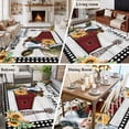 thumbnail image 6 of Area Rug 60×96in, Farm Sunflower Cow Floor Carpet Living Room Rug, Retro Wooden Barn Lattice Edge Non-Slip Welcome Mat Indoor Rugs for Bedroom Dining Room, 6 of 9
