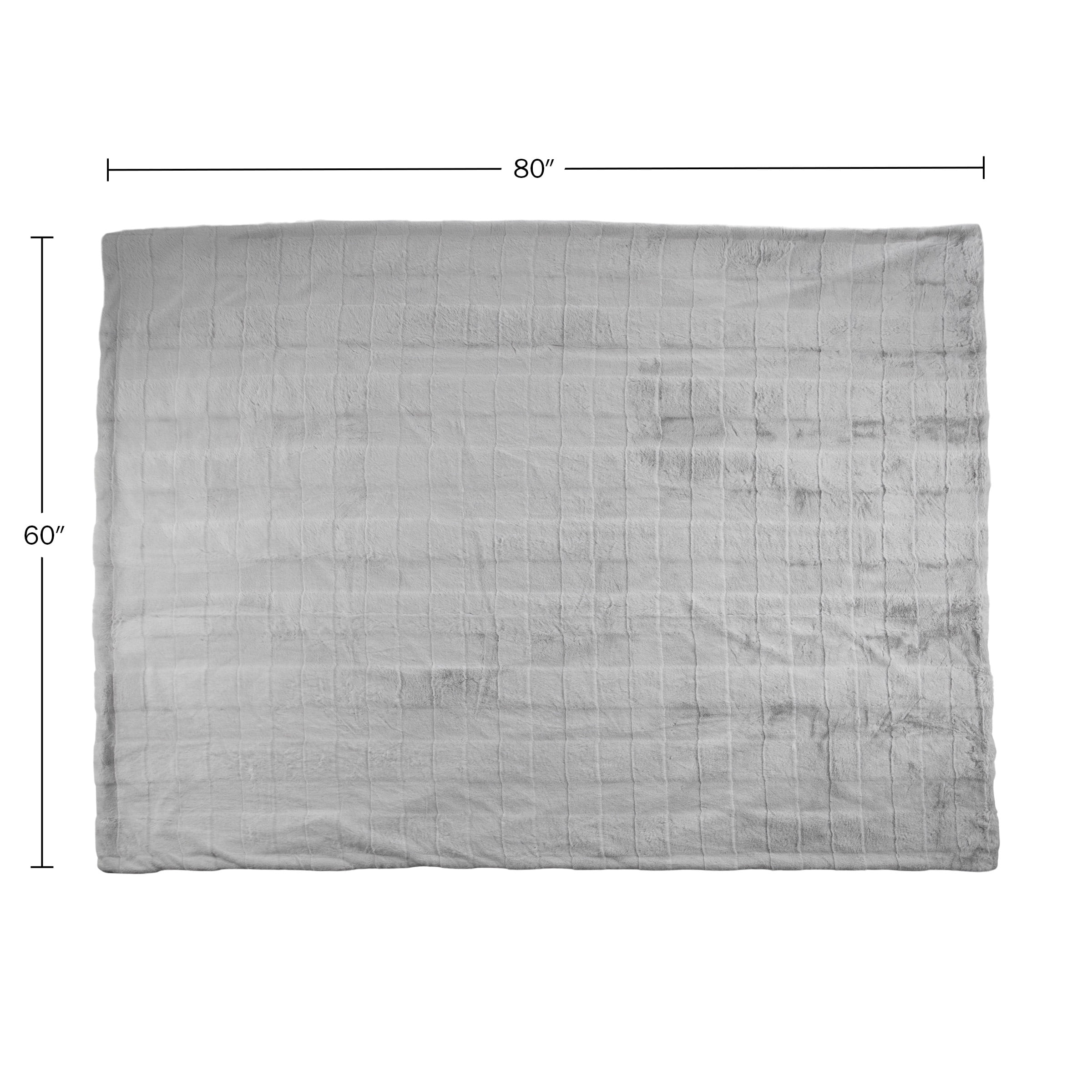 Lavish Home 60x80-Inch Faux Fur Blanket - Queen Size Bedding (Gray)