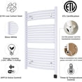 thumbnail image 3 of HEATGENE Smart Towel Warmer with Timer and Temperature Control, Large Smart Liquid Filled Towel Rails, Plug-in/Hardwired Towel Heater Compatible Gloss White, 3 of 9