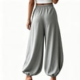 thumbnail image 4 of Gaukiv Womens Balloon Pants Cinched Cuff Wide Leg Trousers Gray M, 4 of 4