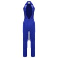 thumbnail image 4 of Xnihocha Womens Shiny Sequin Tassel 70s 80s Disco Dance Outfits Sleeveless Open Back Jazz Latin Jumpsuit Royal Blue M, 4 of 7