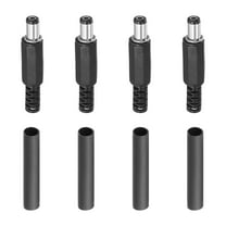 Uxcell 5.5x2.1mm DC Male Plug, 4 Pack DIY DC Barrel Connector with Shrink Tube