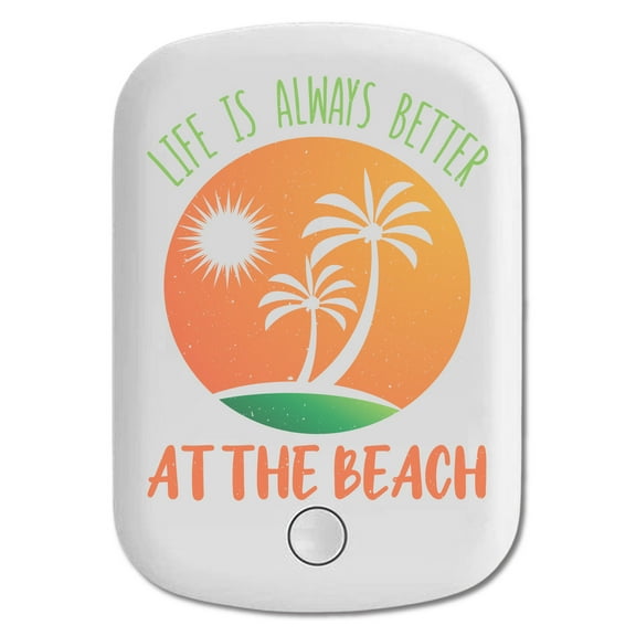 DistinctInk Magnetic Battery Pack, 5000 mAh Wireless Portable Charger with USB-C Cable, Compatible with MagSafe iPhone 14 / 13 / 12 Series - Life Always Better At Beach