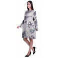 thumbnail image 3 of Moomaya Womens Long Sleeve Printed Knee Length Dress Flared Flowy Summer Dress, 3 of 6