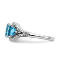 thumbnail image 4 of Auriga Fine Jewelry 14K White Gold Blue Topaz and Diamond Ring for Women Size 7, 4 of 6