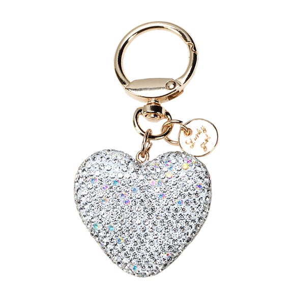 pangttian Keychain for Women, Heart Shape Key Chain with Sparkly Rhinestones Bling Car Key Chains for Backpack Handbag Car Keys