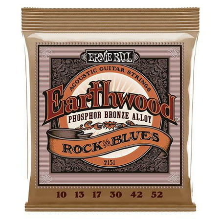 Ernie Ball 2151 Earthwood Acoustic Phosphor Bronze Guitar Strings, Rock and Blues, (Best Electric Guitar Strings For Blues)