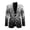 Black & White Tribal Geometric Pattern, variant on Single-Breasted Blazer, Rainbow Galaxy Polyester One Button Men's Suit Jacket for Casual Business Casual