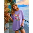 thumbnail image 5 of ALLTB Easter Bunny Shirt Women Oversized Happy Easter Day Tee Cute Bunny Rabbit Tshirt Floral Flower Casual Short Sleeve Tops, 5 of 6