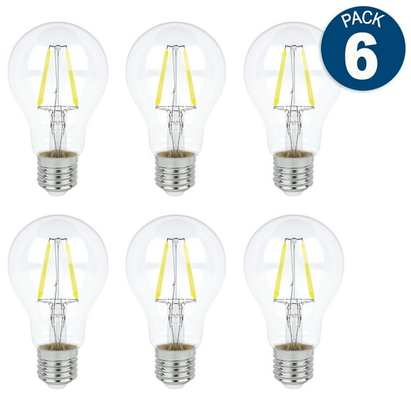 Pack 6 Focos Led Filamentos A19 Aksi 4w Luz Cálida