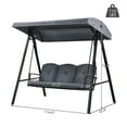 thumbnail image 3 of Topbuy 3-Person Patio Swing Seat Outdoor Porch Swing All Weather Hammock w/Adjustable Canopy & Cushions Gray, 3 of 5