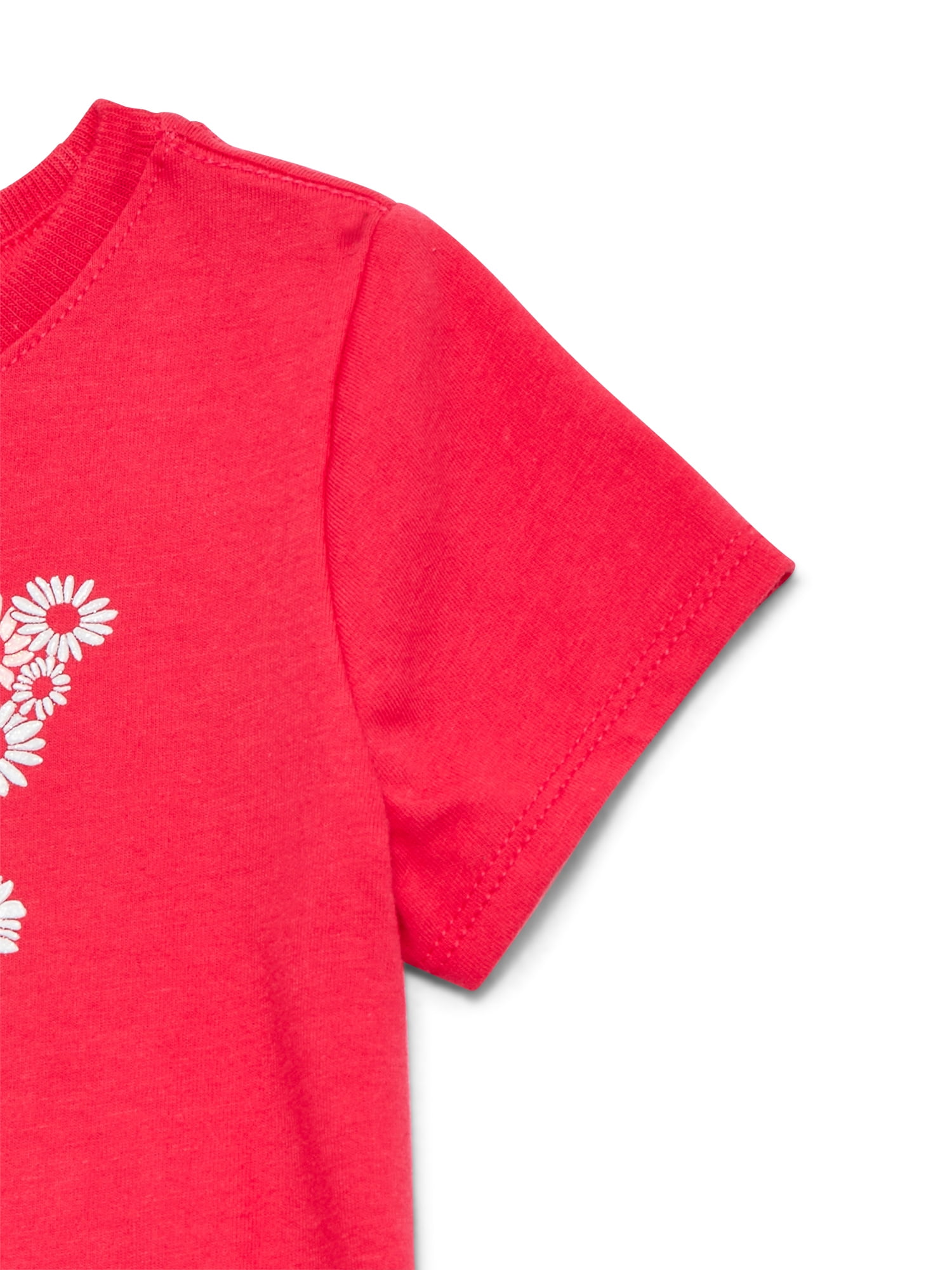 Wonder Nation Toddler Girls Tee with Short Sleeves, Sizes 18M-5T