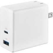 Insignia 72.5W Charger for iPhone, Android, PC, MacBook. 1 USB-C, 1 USB (White)