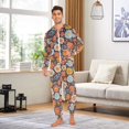 thumbnail image 6 of FORMRS Onesies Pajama for Adults Unisex Hoodie Winter Jumpsuit One Piece Sleepwear, Sizes S-2XL, Colorful Flowers, 6 of 7