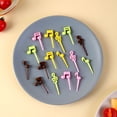 thumbnail image 1 of Xuewenshw Cure-Dents Animaux Fruits Mini Mignons Animaux Dessin Animé Forme Notes Musicales pour Enfants Cure-Dents Réutilisables pour Bento B O X Déjeuner Collations Ensemble de Table Extérieur Aléatoire pour 6, 1 of 5