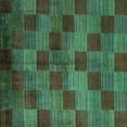 thumbnail image 1 of Ahgly Company Indoor Square Oriental Turquoise Blue Modern Area Rugs, 3' Square, 1 of 4