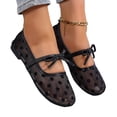thumbnail image 4 of HTHLVMD Cute Casual Dress Shoes, Daily Wear Flats, Womens Mary Jane Flats, Women's Polka Dots Mesh Ballet Flats Bowknot Pointed Toe Ballerina Flats Closed Toe Comfortable Casual Work Shoes, Black 8, 4 of 5
