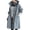 #01Light Blue, variant on Women Solid Color Hooded Trench Coat Mid Length Single Breasted Long Sleeve Outerwear Loose Casual Windbreaker Fashion Lightweight Overcoat Beige 3XL