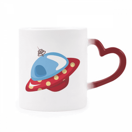 

Universe And Alien UFO Heat Sensitive Mug Red Color Changing Stoneware Cup