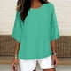 thumbnail image 1 of mfyjkho Tops Para Hacer Ejercicio Para Mujer, Camisa Informal De Cuello Redondo Y Manga 3/4 De Color Liso Para Mujer Tops Para Salir Para Mujer M, 1 of 4