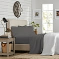 thumbnail image 2 of Color Sense Cotton Rich Jersey Bedsheet Set, Super-Soft & Cozy Knitted, 4-Piece Queen Dark Gray, 2 of 8