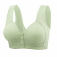 thumbnail image 2 of Sentmoon Front Closure Bras for Women Plus Size Bras for Women No Underwires Wide Strap Breathable Side Support Solid Color Sleep Bras Soft and Comfortable for Running Green L, 2 of 8