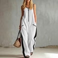thumbnail image 2 of Wide Leg Jumpsuits For Women Zippered Round Neck Sleeveless Casual Jumpsuit Loose Trendy Wide Leg Baggy Overalls Summer Outfits with Pockets, 2 of 6