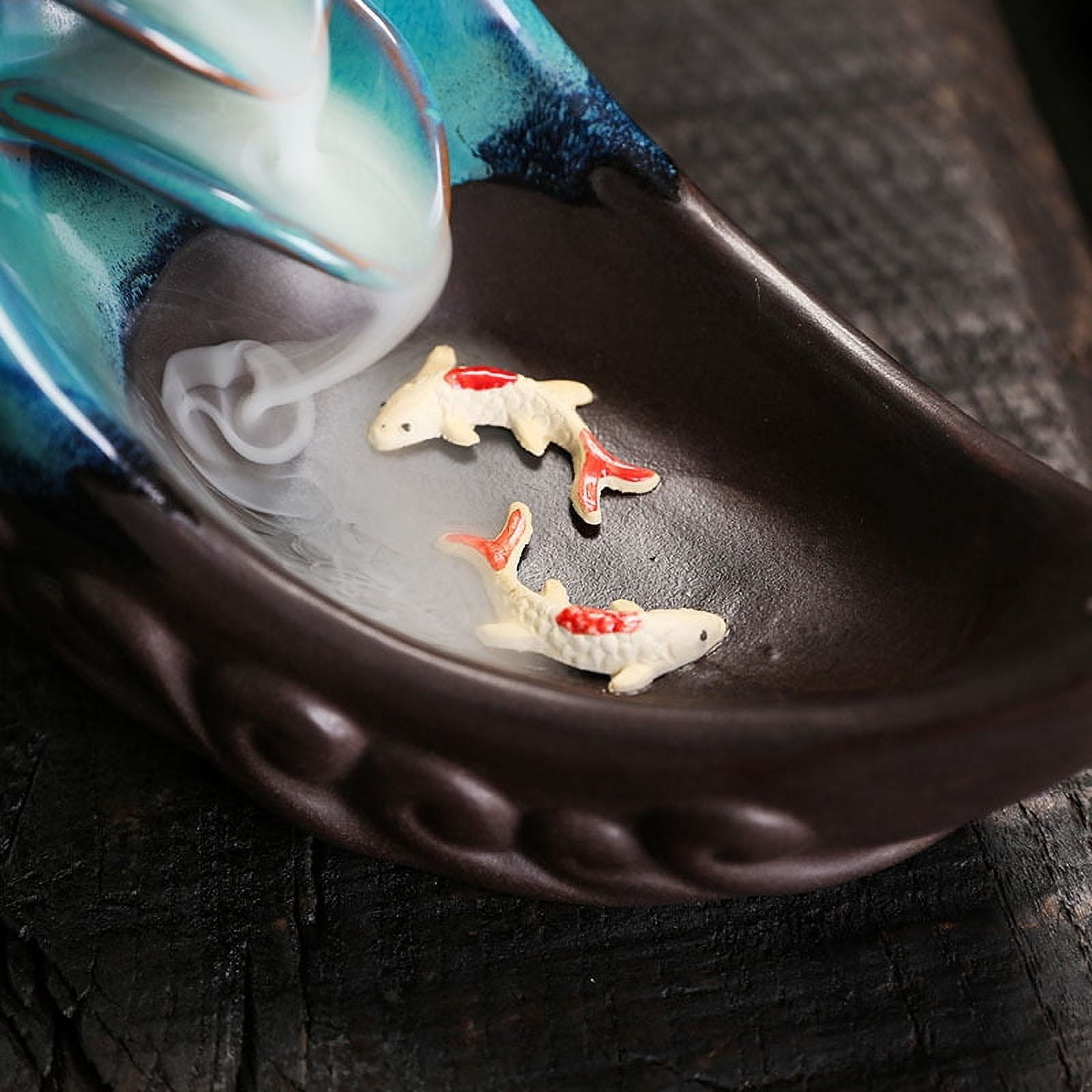 Moon Crescent Ceramic Incense Stick Holder Burner Aromatherapy Flowing Smoke Home Decor