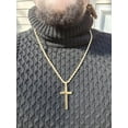 thumbnail image 3 of 14K Stainless Steel Gold Plated Rope Chain Cross Pendant Necklace 4MM Cross Necklace Clasp for MEN, WOMEN Thin for Charms Miami Cuban Link Diamond Cut Religious Crucifix, 3 of 6