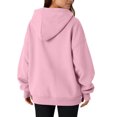 thumbnail image 7 of Womens Oversized Hoodies V Neck Sweatshirts Long Sleeve Pullover Loose Clothes 2025 Fall Trendy Tops Pink 2XL, 7 of 7