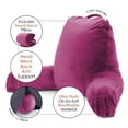 thumbnail image 3 of Nestl Reading Pillow, Extra Large Bed Rest Pillow with Arms – Premium Shredded Memory Foam TV Pillow, Detachable Neck Roll & Lumbar Support Pillow - Magenta, 3 of 7