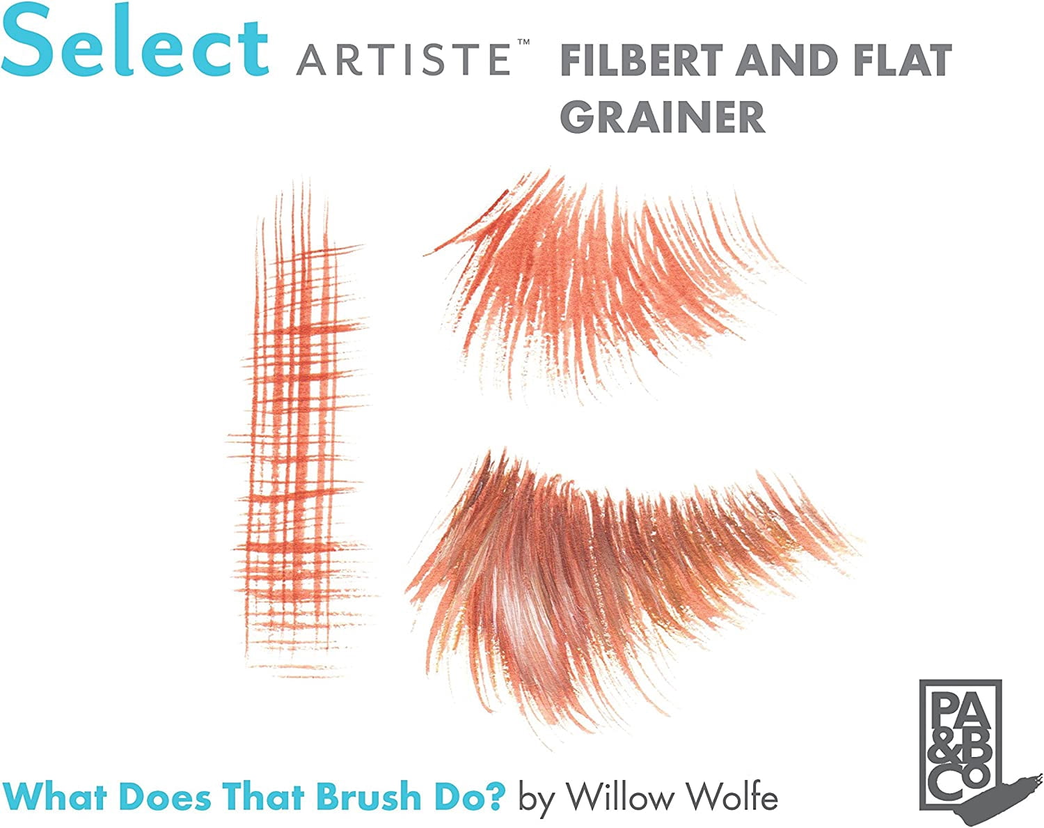 JJEAN-Select Artiste, Series 3750, Paint Brush for Acrylic, Watercolor and Oil, Filbert Grainer, 1/4 Inch