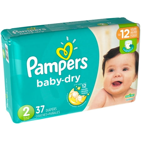 Pampers Baby Dry Diapers, Size 2, 37 Diapers