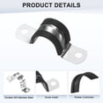 thumbnail image 2 of Uxcell 20 Pack Cable Clamps 0.47" 304 Stainless Steel Rubber U Shape for Tube, 2 of 7